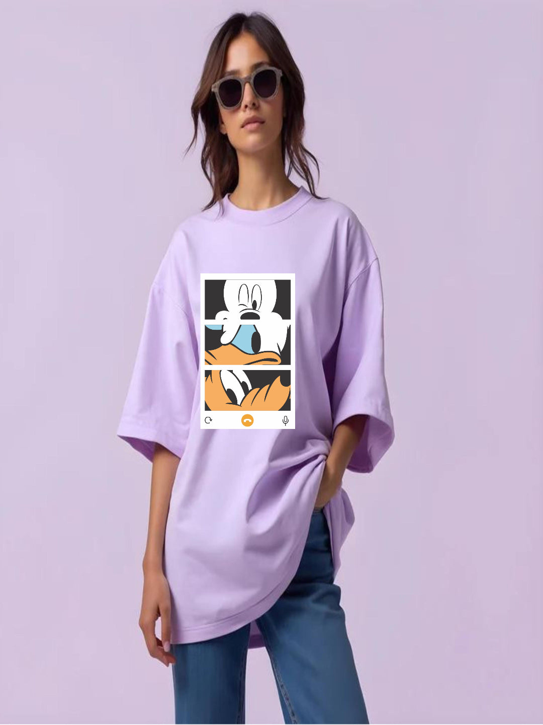HESHA 3FRIENDS WOMEN OVERSIZE PRINTED TSHIRT