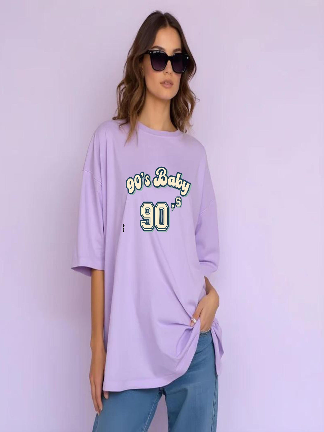 HESHA 90'S BABY WOMEN OVERSIZE PRINTED TSHIRT
