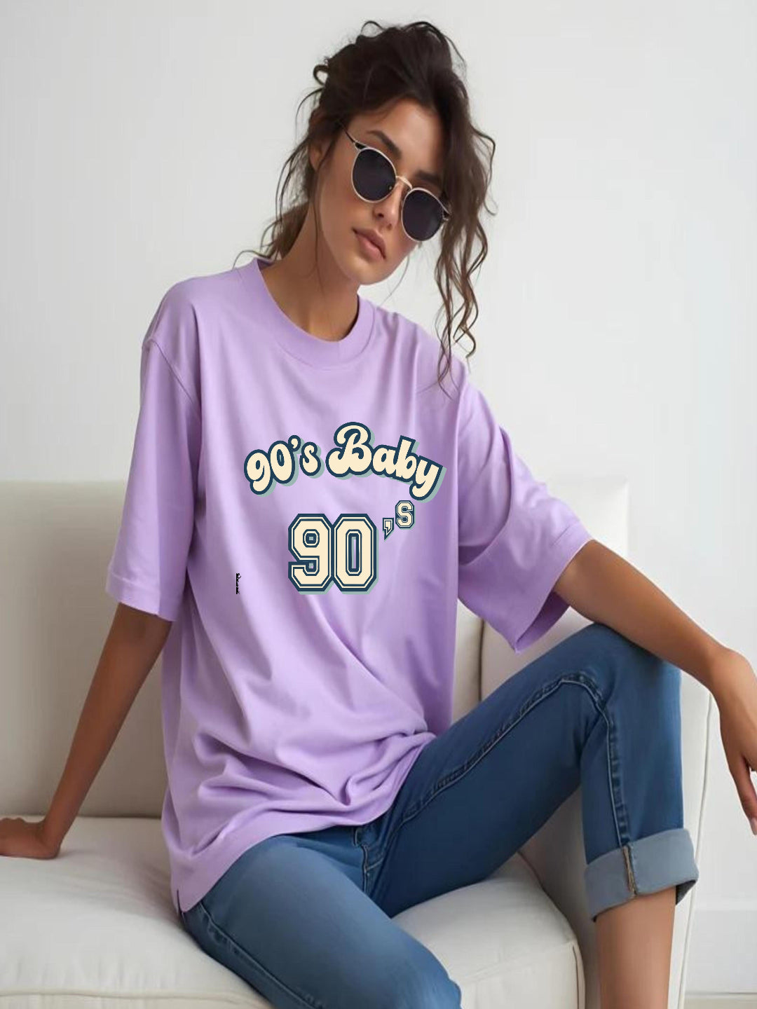 HESHA 90'S BABY WOMEN OVERSIZE PRINTED TSHIRT