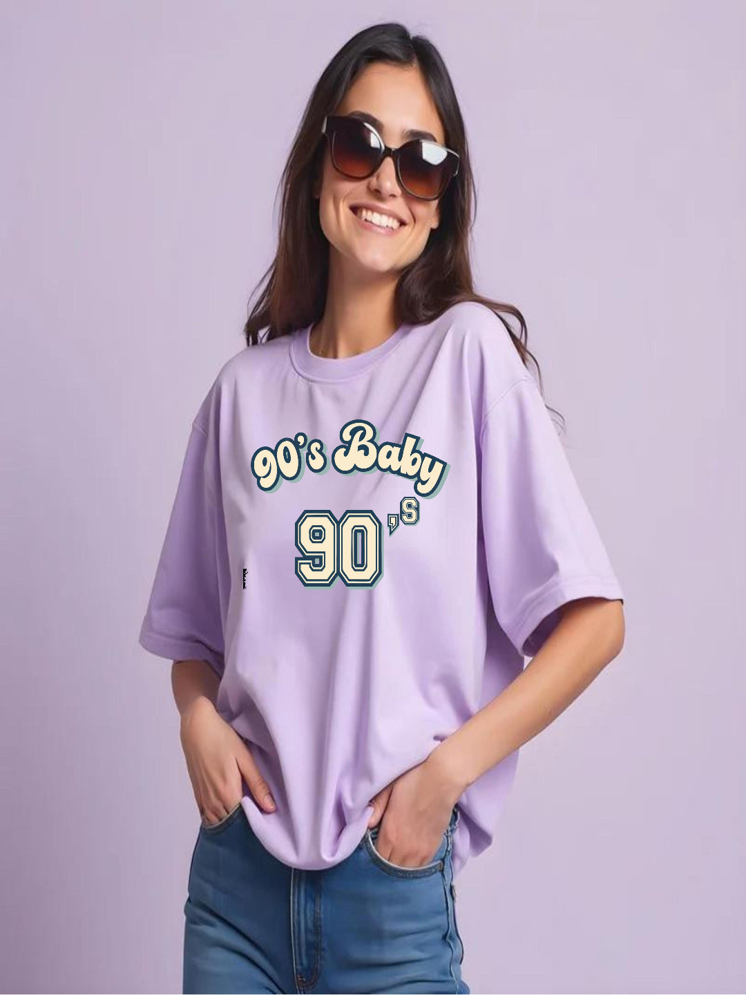 HESHA 90'S BABY WOMEN OVERSIZE PRINTED TSHIRT