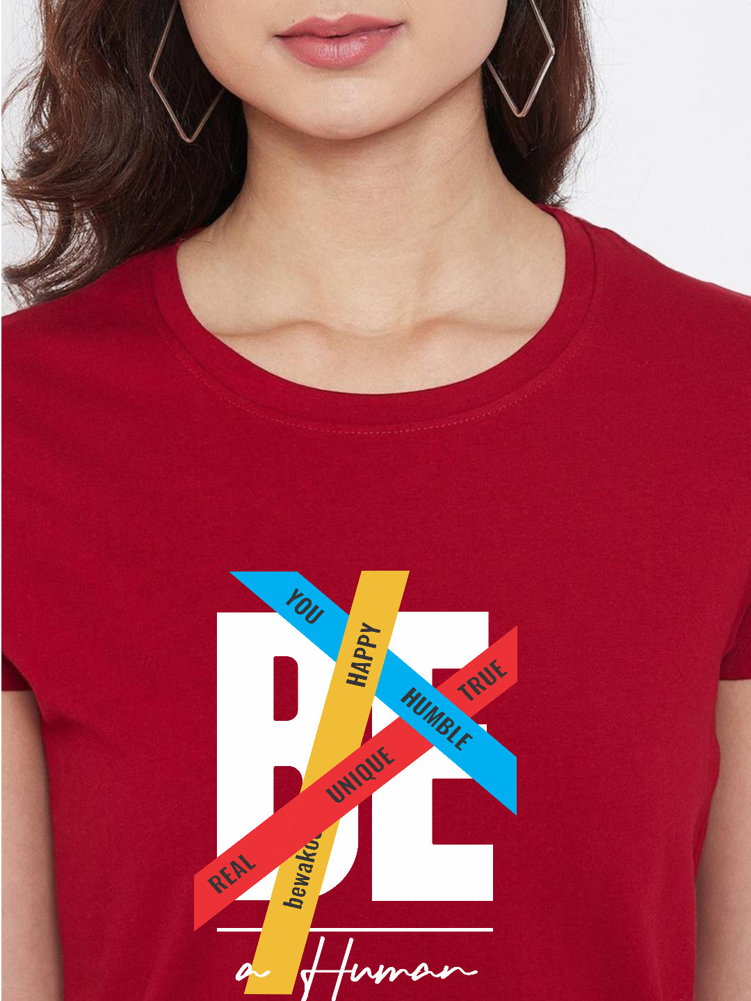 HESHA BE HUMAN WOMEN REGULAR PRINTED TSHIRT