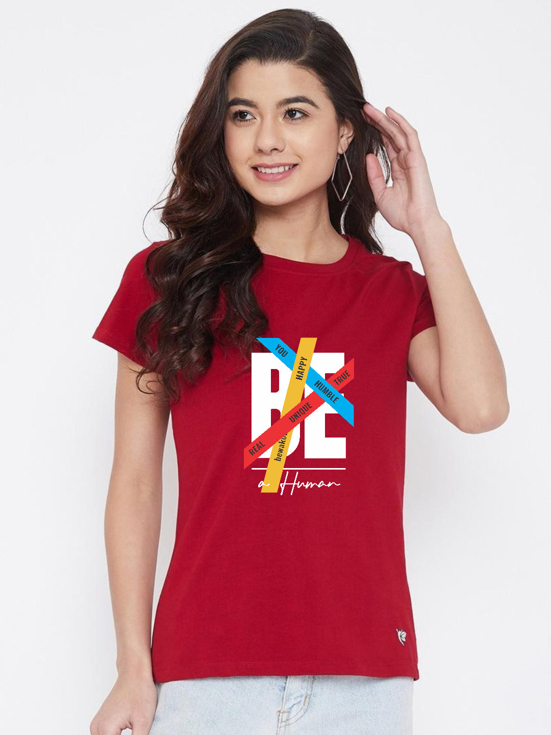 HESHA BE HUMAN WOMEN REGULAR PRINTED TSHIRT