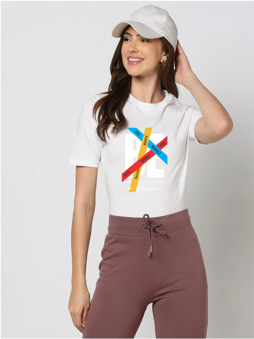 HESHA BE HUMAN WOMEN REGULAR PRINTED TSHIRT