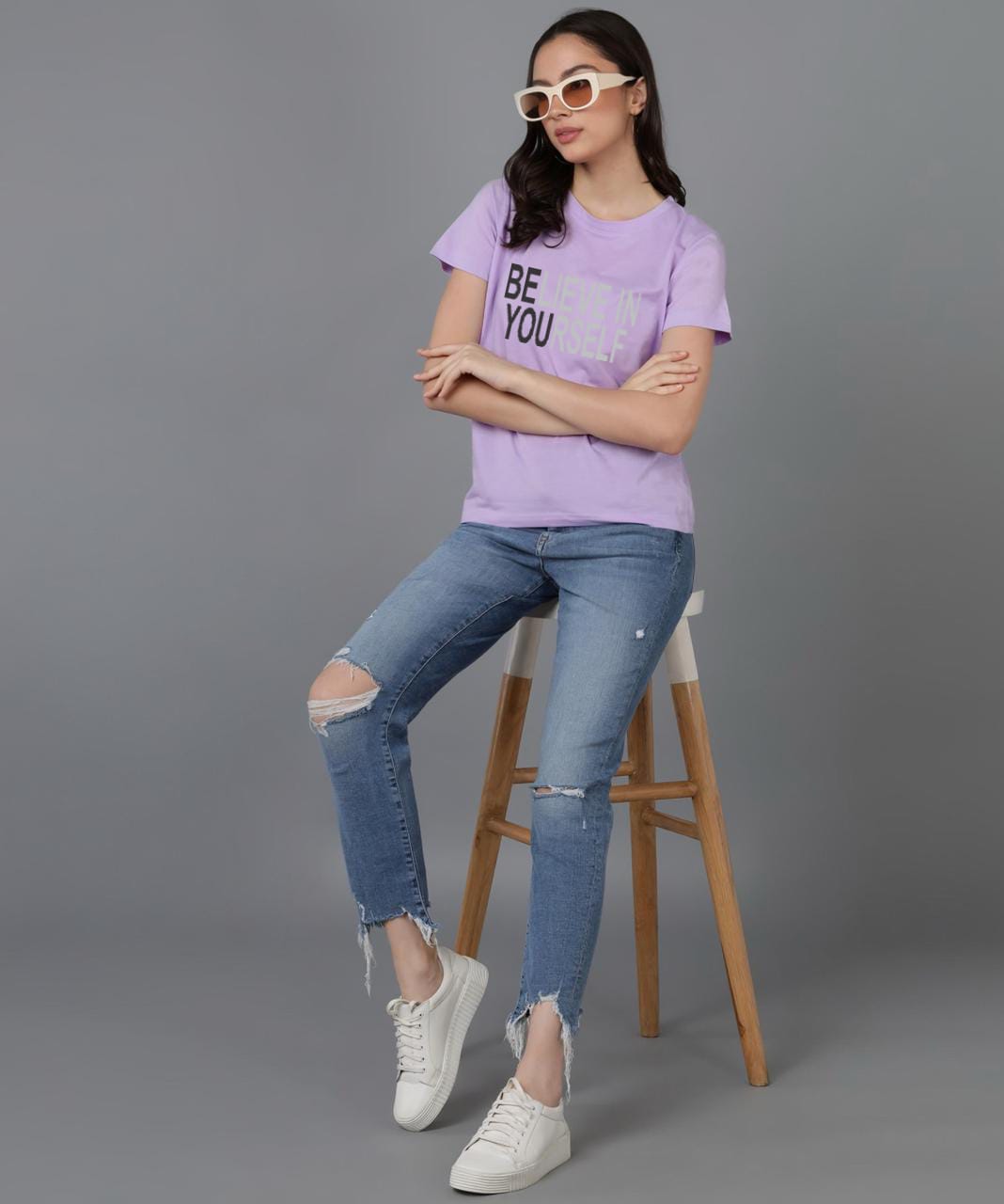 HESHA BELIEVE IN YOURSELF REGULAR PRINTED TSHIRT