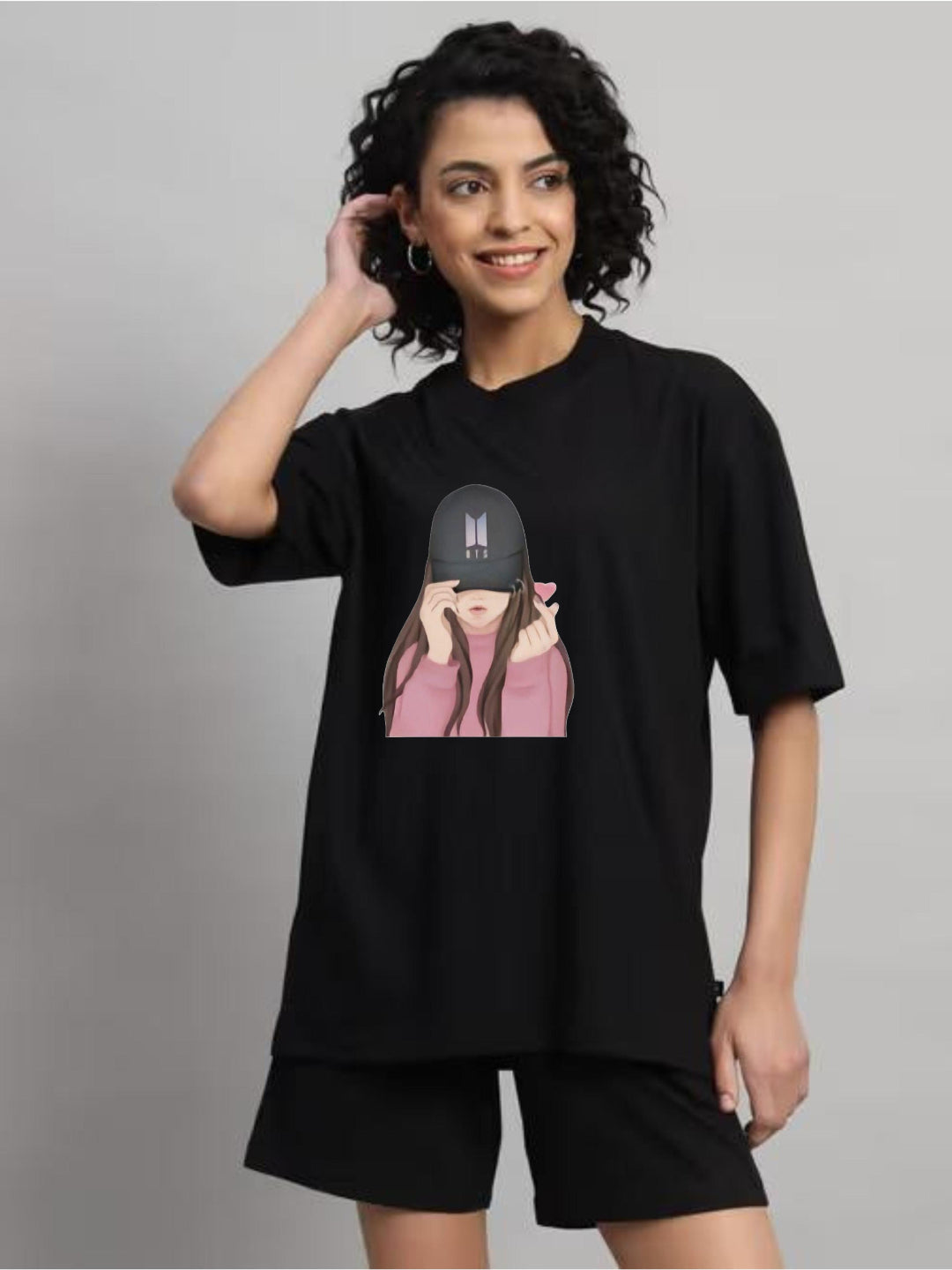 HESHA BTS GIRL WOMEN OVERSIZE PRINTED TSHIRT
