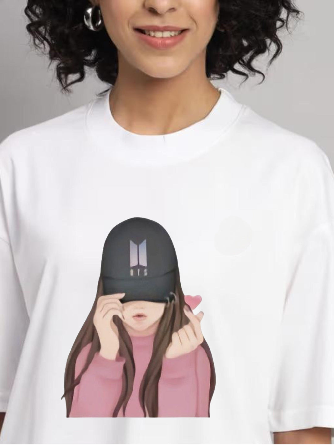 HESHA BTS GIRL WOMEN OVERSIZE PRINTED TSHIRT