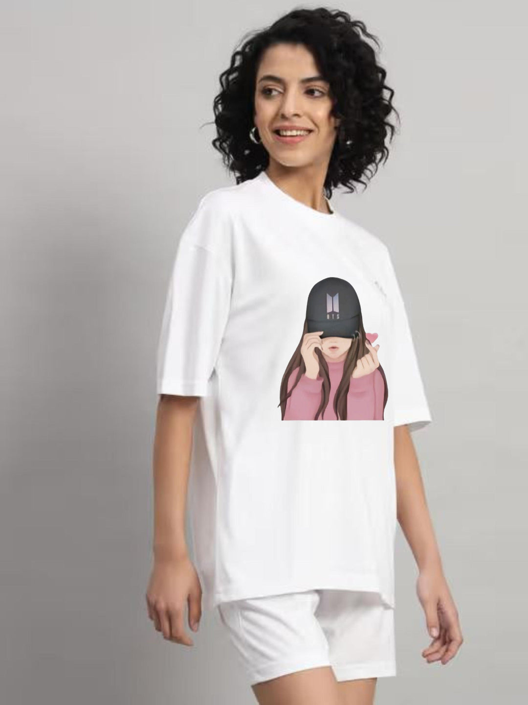 HESHA BTS GIRL WOMEN OVERSIZE PRINTED TSHIRT
