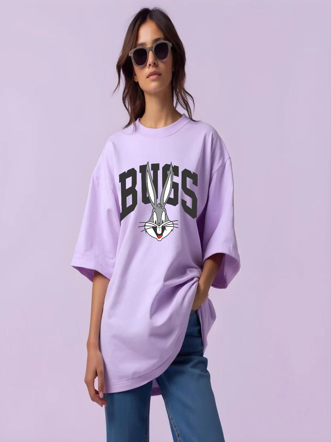 HESHA BUGS WOMEN OVERSIZE PRINTED TSHIRT
