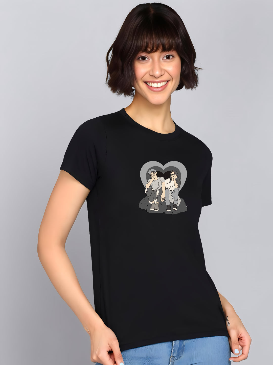 HESHA COUPPLE WOMEN REGULAR PRINTED TSHIRT