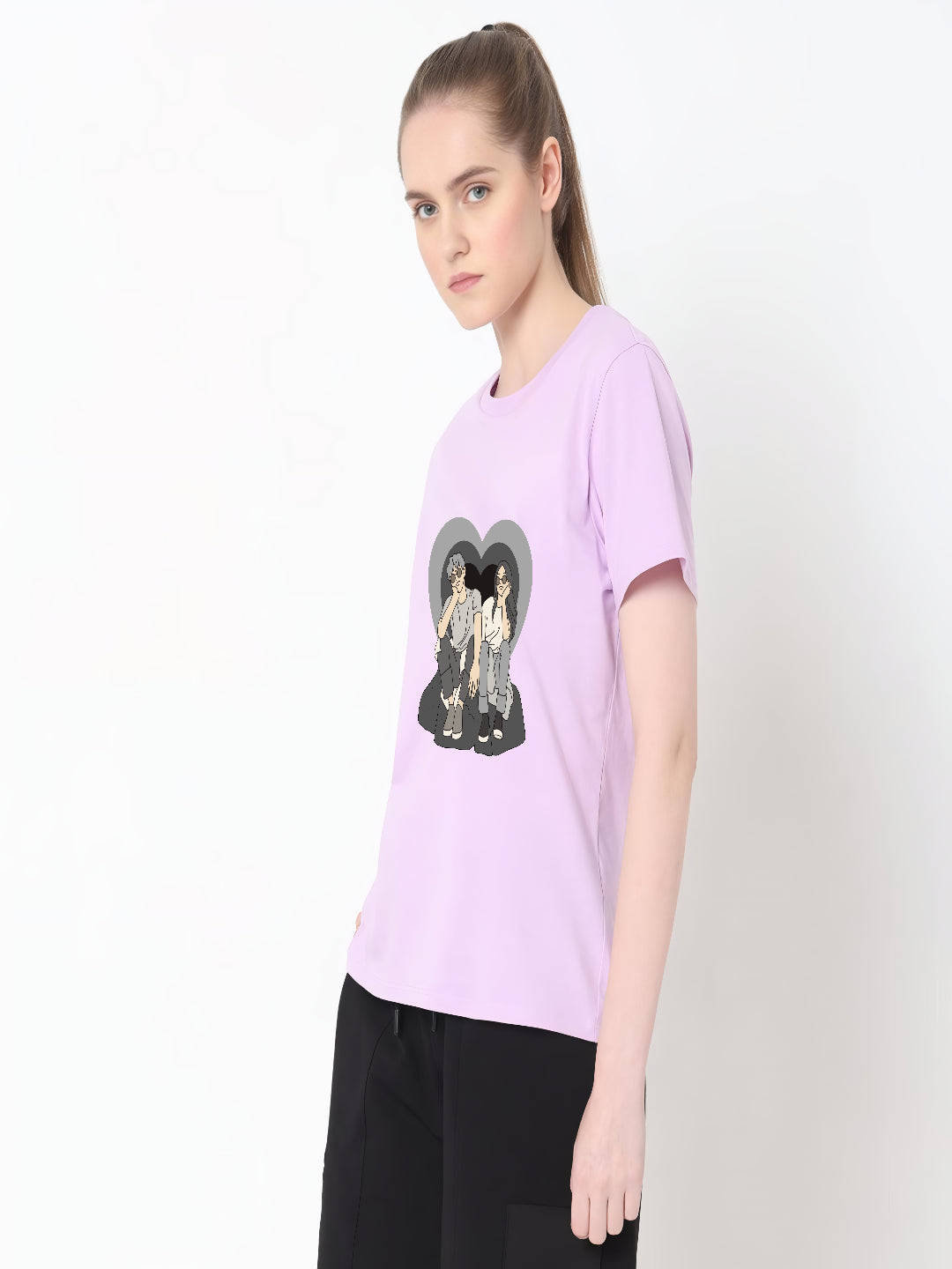 HESHA COUPPLE WOMEN REGULAR PRINTED TSHIRT