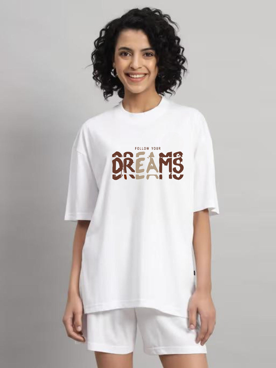 HESHA FOLLOW TOUR DREAMS WOMEN OVERSIZE PRINTED TSHIRT