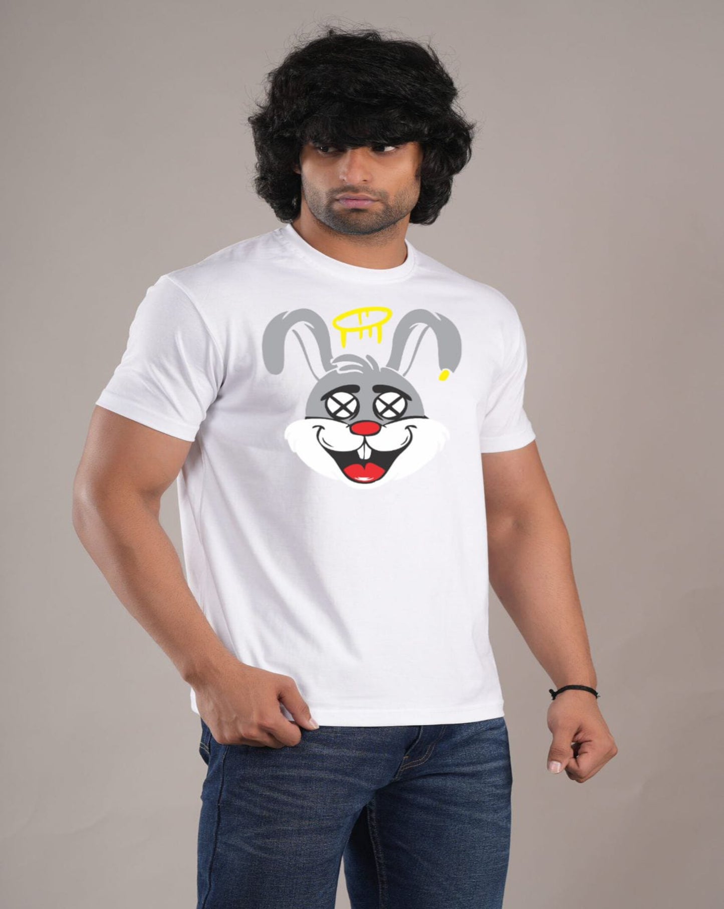 HESHA HAPPY RABBIT MENS REGULAR PRINTED TSHIRT