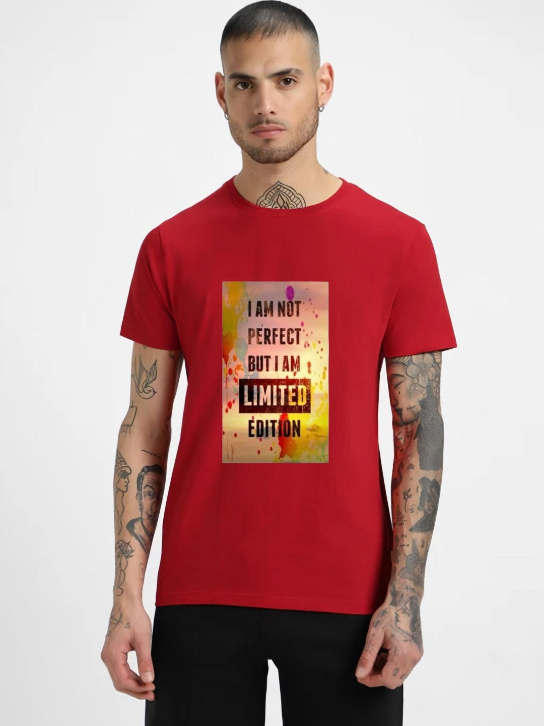HESHA IM NOT PERFECT MENS PRINTED TSHIRT