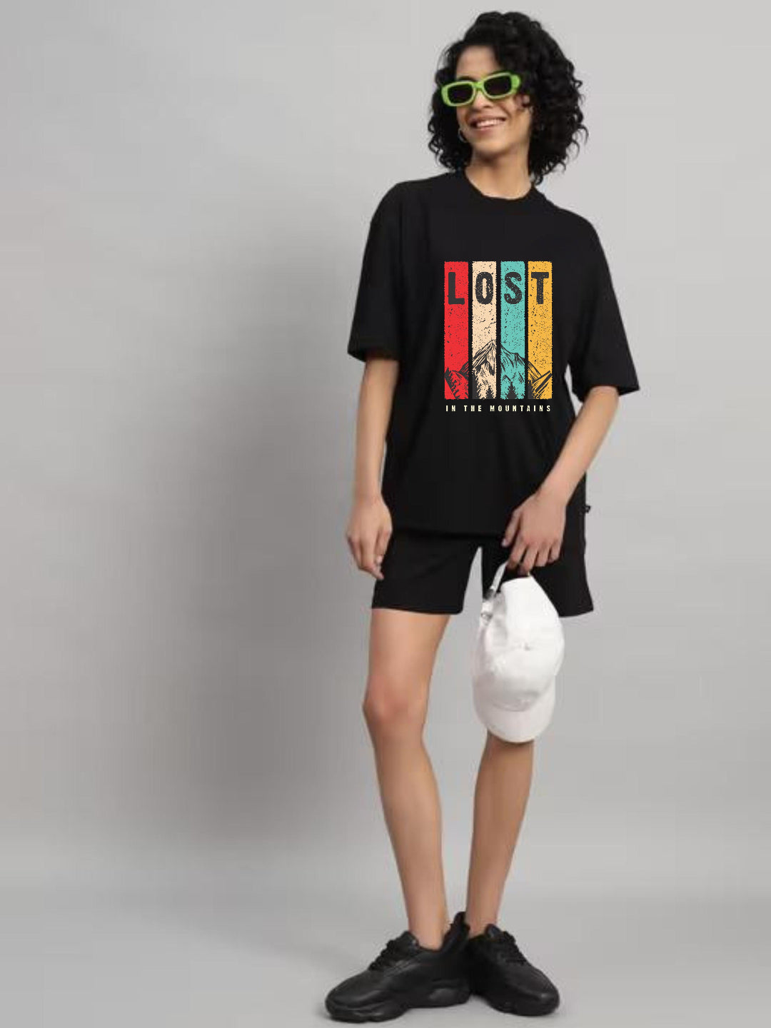 HESHA LOST WOMEN OVERSIZE PRINTED TSHIRT