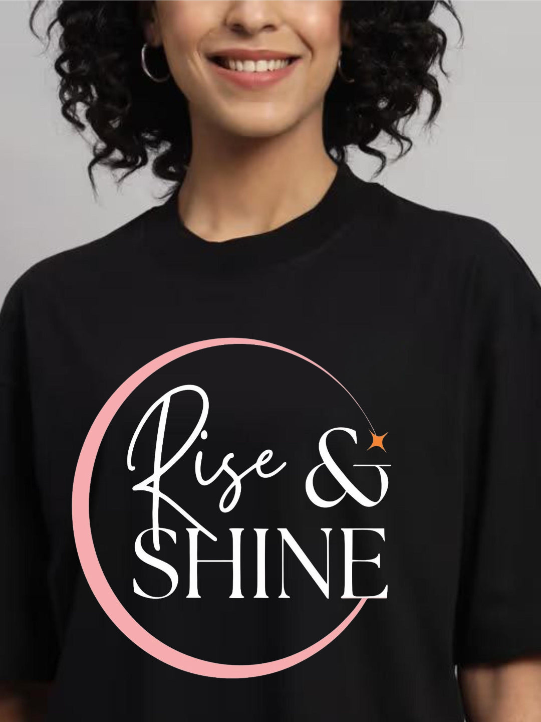 HESHA RISE&SHINE WOMEN OVERSIZE PRINTED TSHIRT