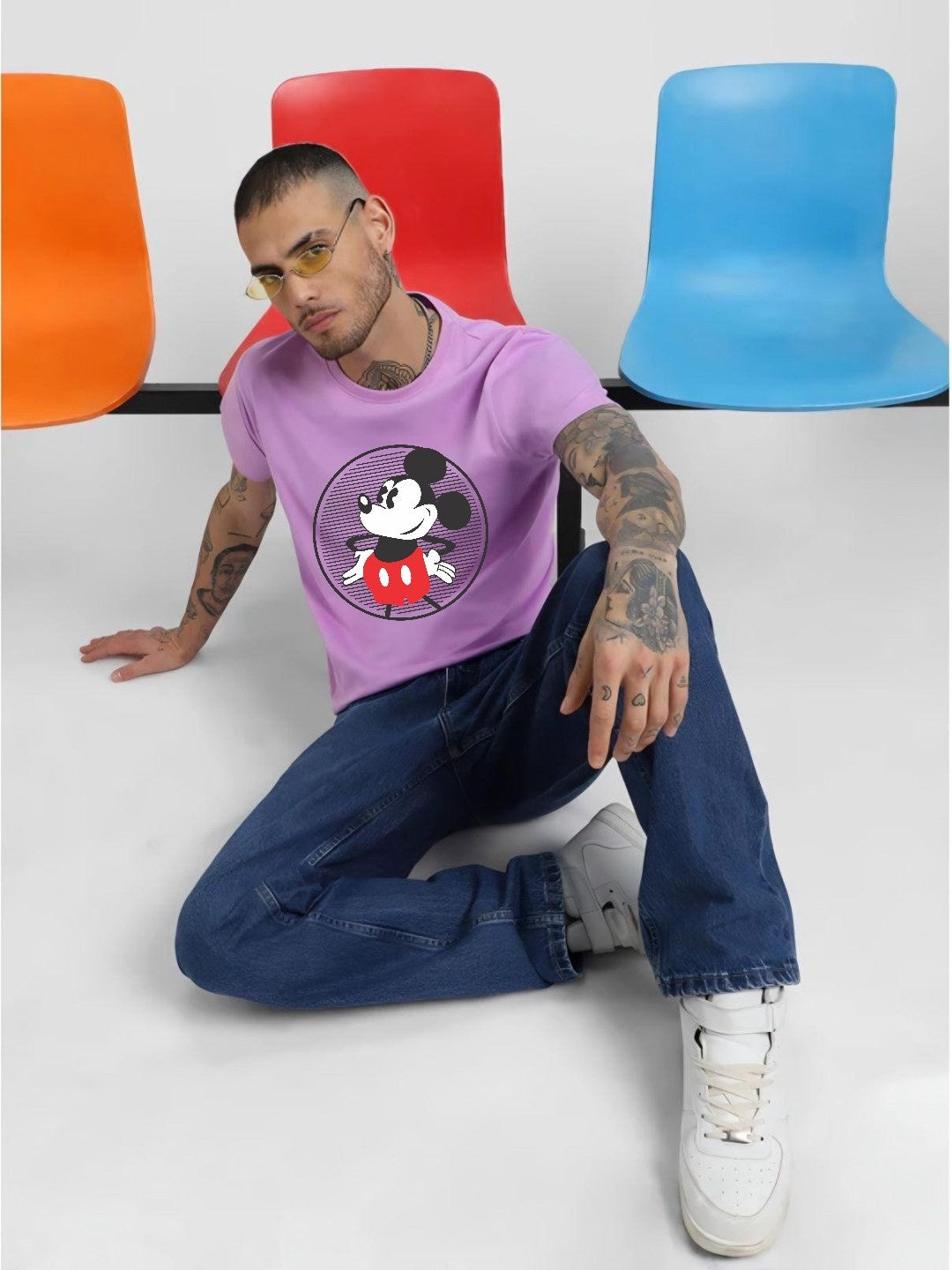 HESHA ROUND MICKEY MENS PRINTED TSHIRT