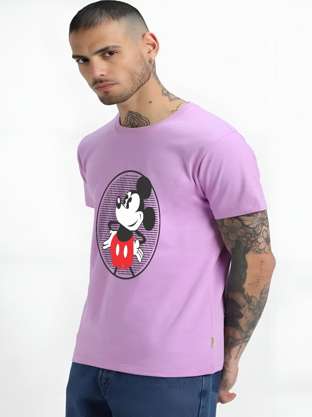 HESHA ROUND MICKEY MENS PRINTED TSHIRT