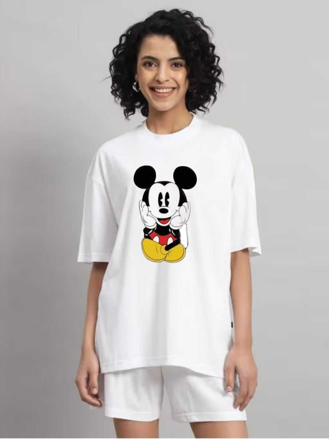 HESHA SINGLE MICKEY WOMEN OVERSIZE PRINTED TSHIRT