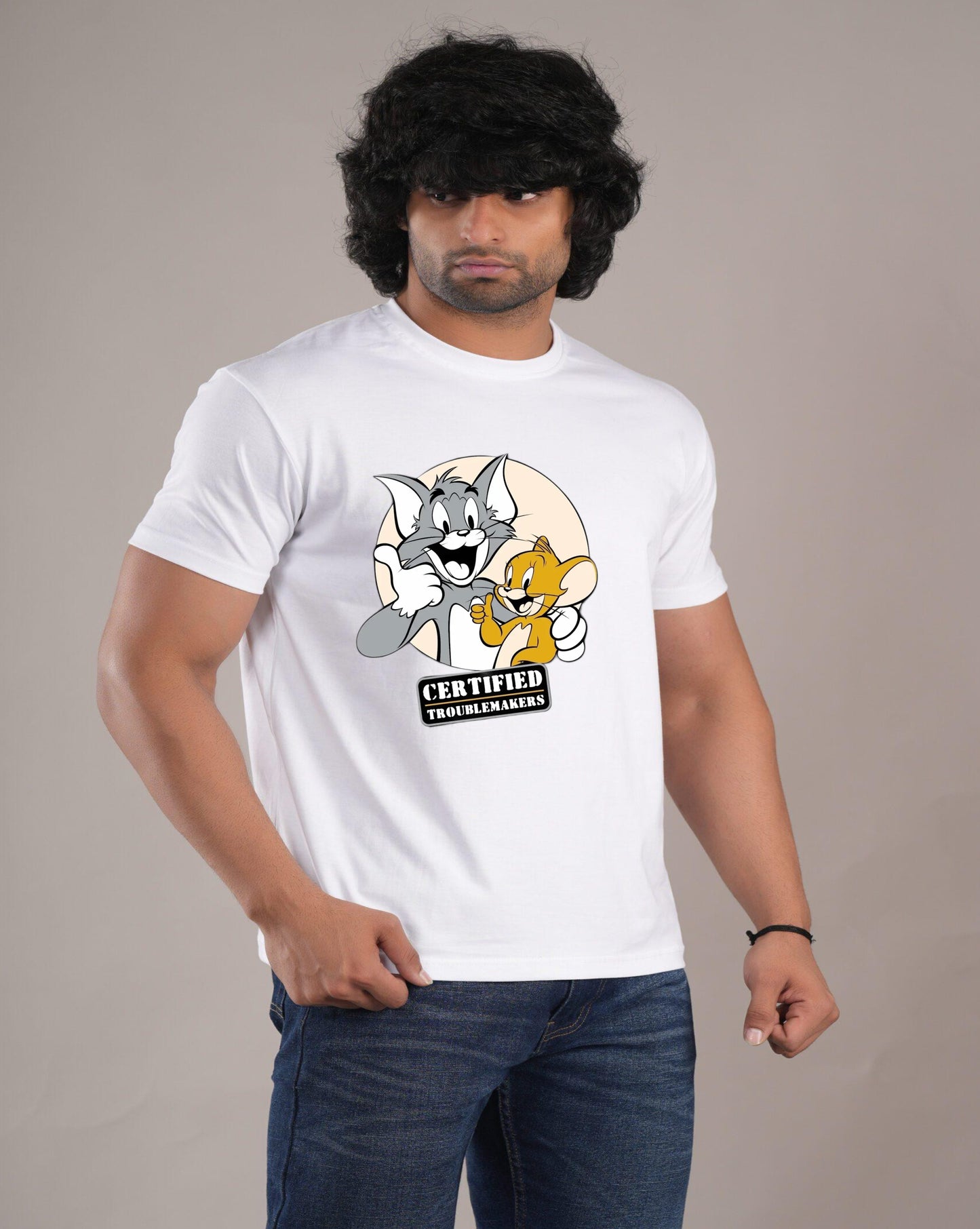 HESHA TOM&JERRY MENS REGULAR PRINTED TSHIRT