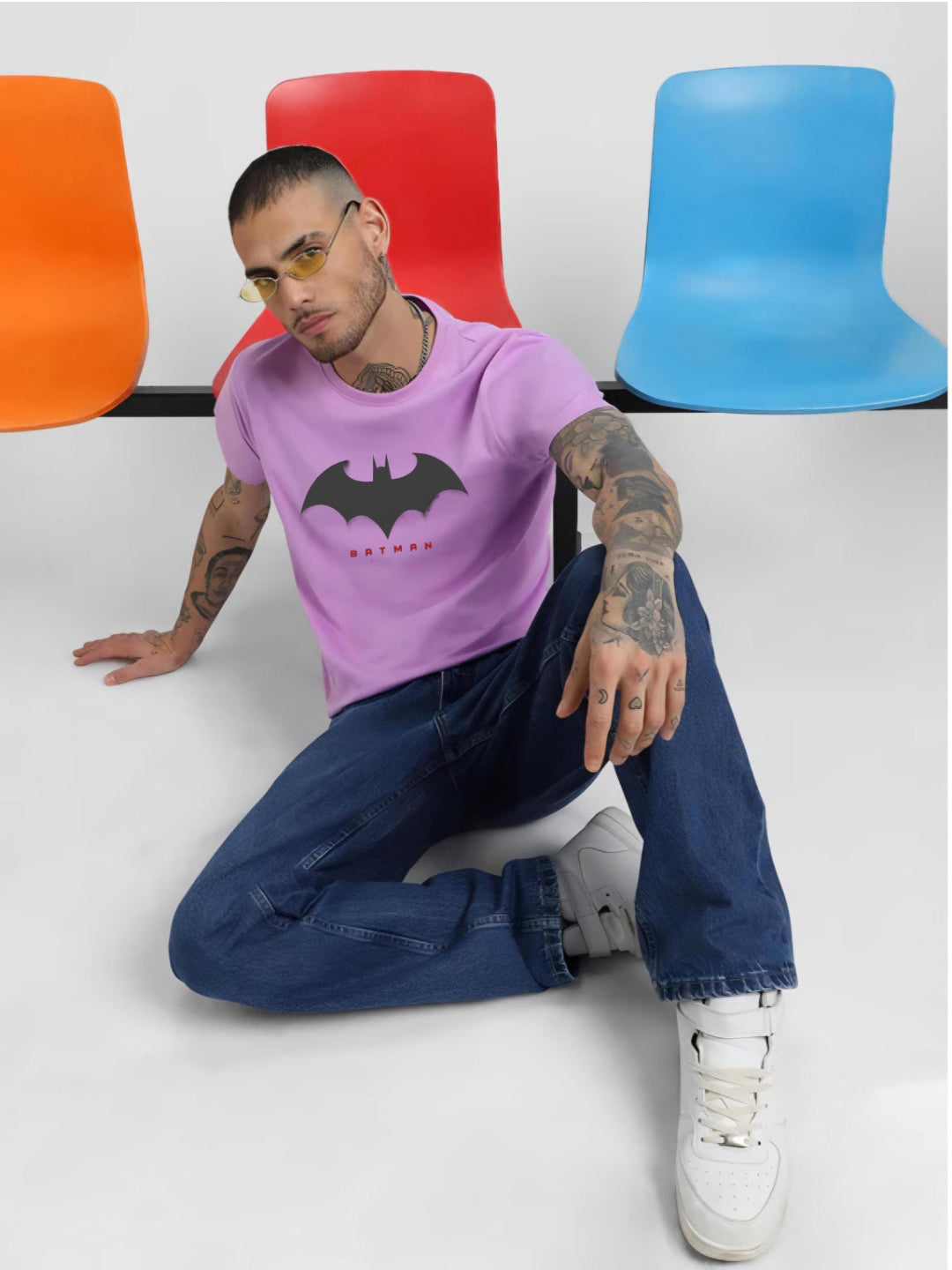 HESHA BAT MAN MENS REGULAR PRINTED TSHIRT
