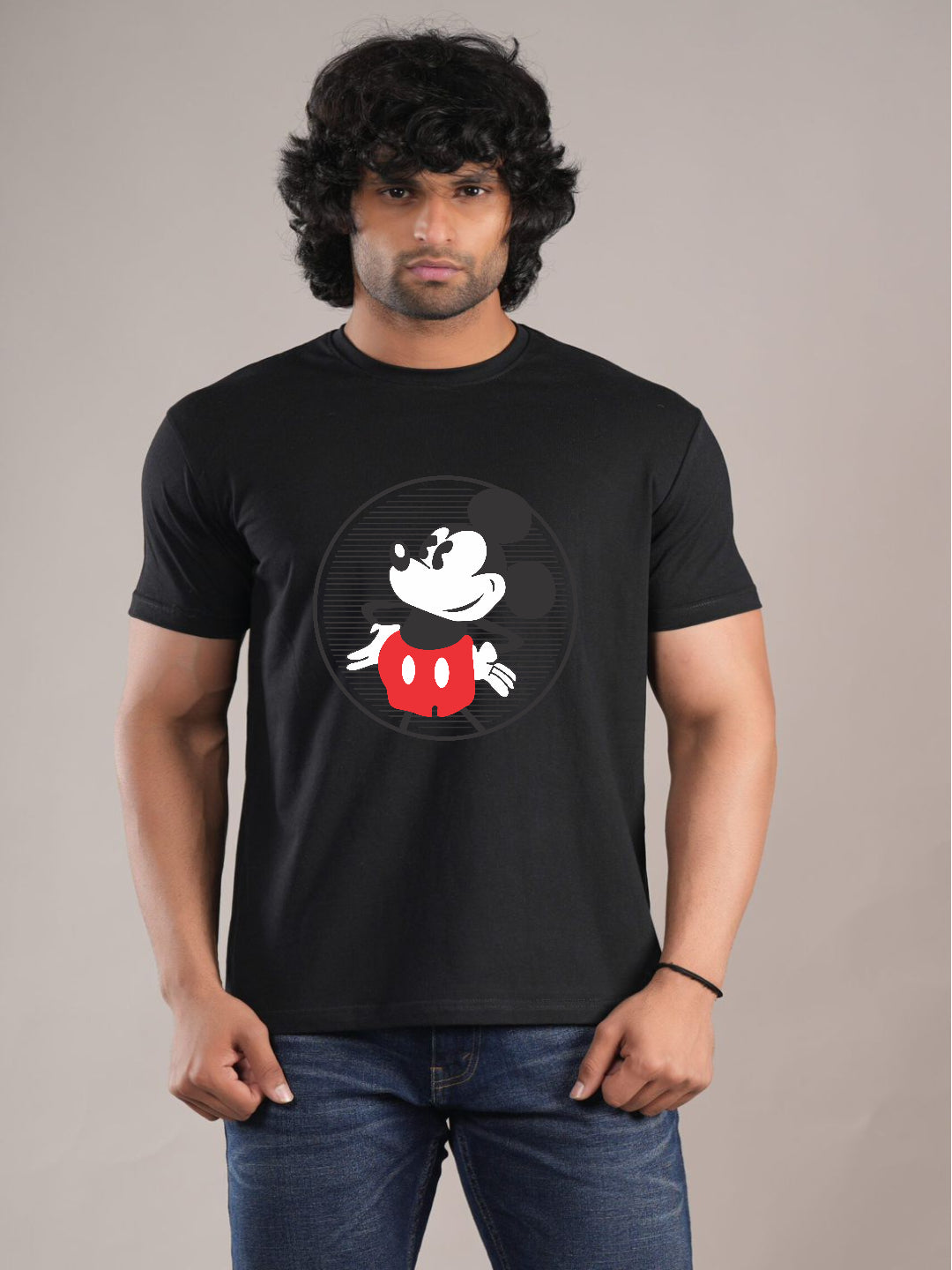 HESHA ROUND MICKEY MENS PRINTED TSHIRT