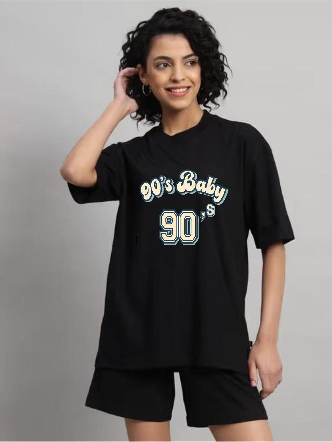 HESHA 90'S BABY WOMEN OVERSIZE PRINTED TSHIRT