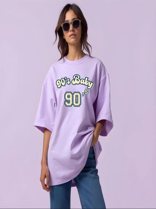 HESHA 90'S BABY WOMEN OVERSIZE PRINTED TSHIRT