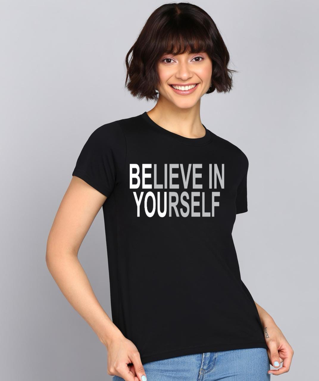HESHA BELIEVE IN YOURSELF REGULAR PRINTED TSHIRT