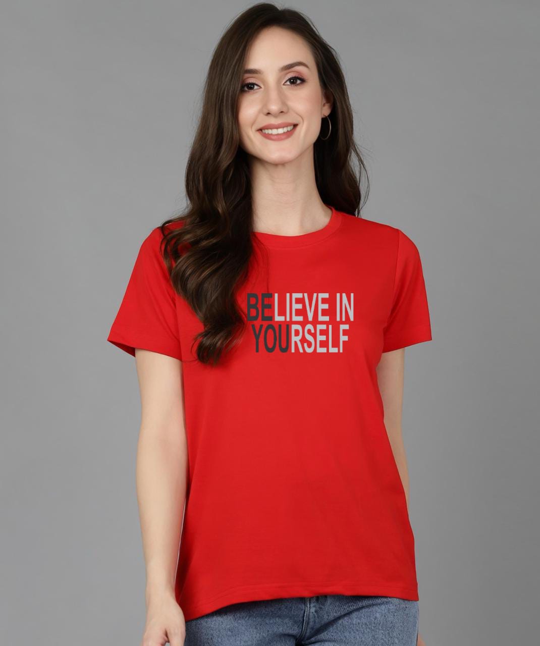 HESHA BELIEVE IN YOURSELF REGULAR PRINTED TSHIRT