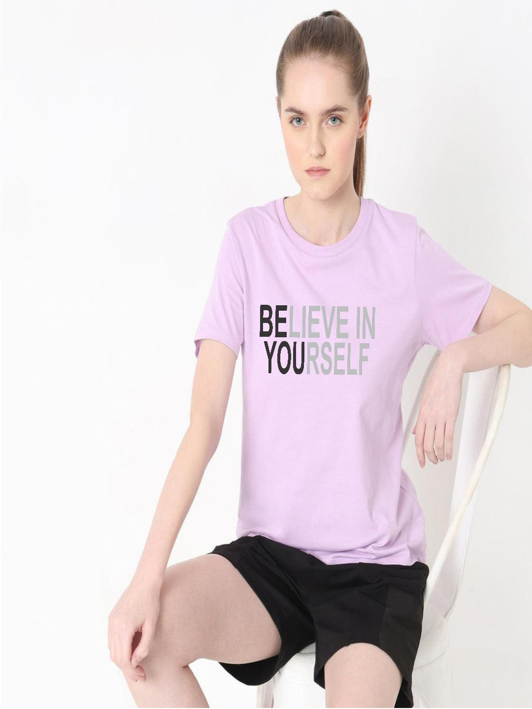 HESHA BE YOURSELF REGULAR PRINTED TSHIRT