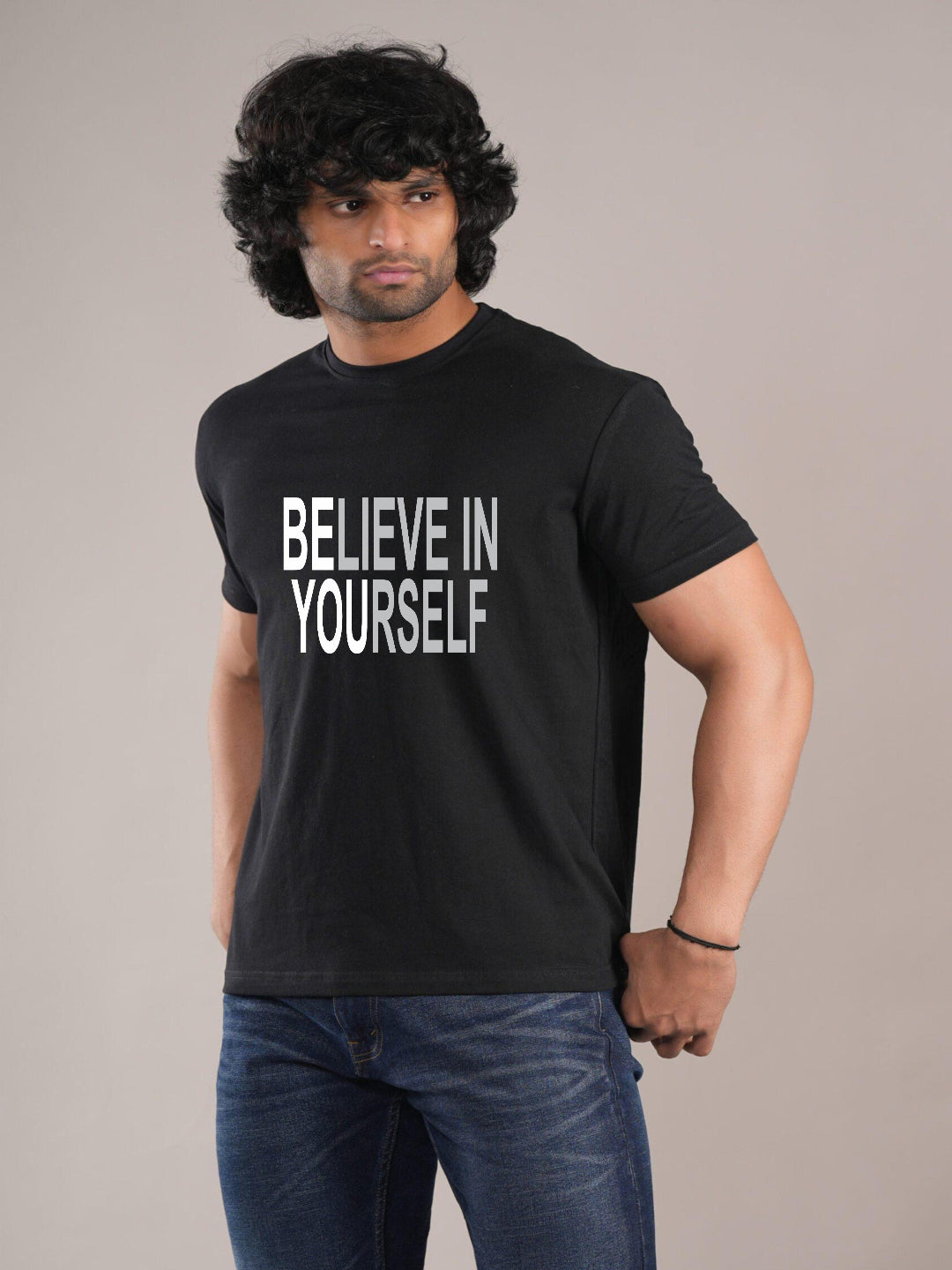 HESHA BELIEVE IN YOURSELF MENS REGULAR PRINTED TSHIRT