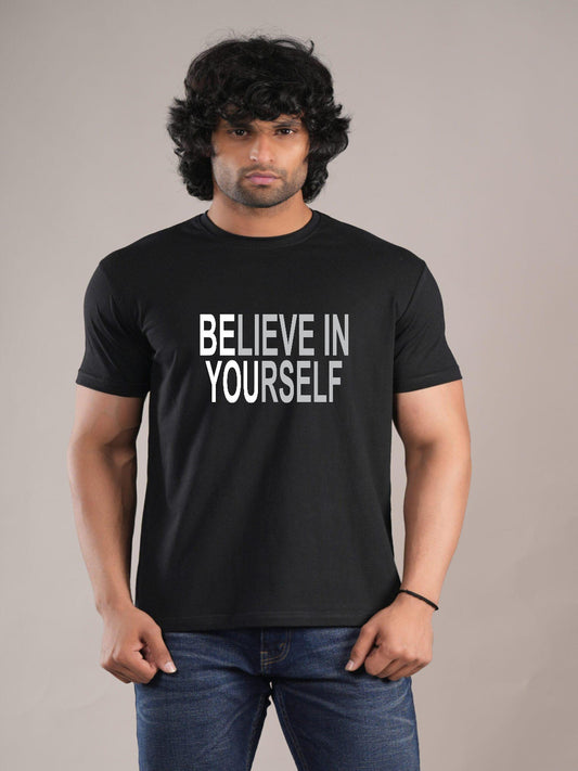 HESHA BELIEVE IN YOURSELF MENS REGULAR PRINTED TSHIRT