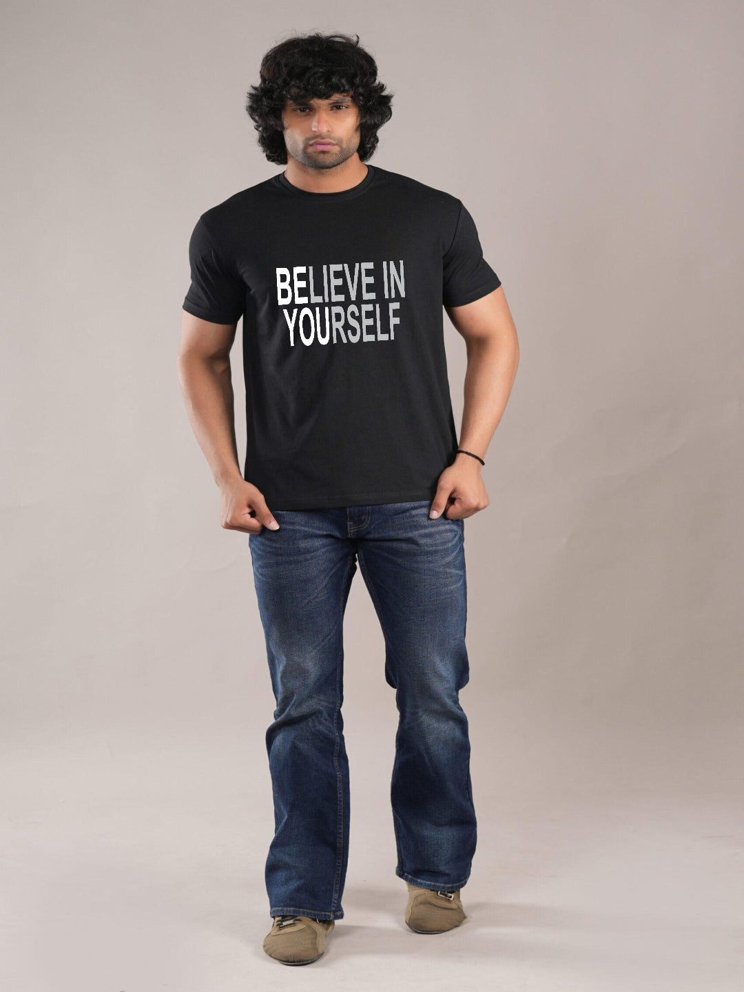HESHA BELIEVE IN YOURSELF MENS REGULAR PRINTED TSHIRT