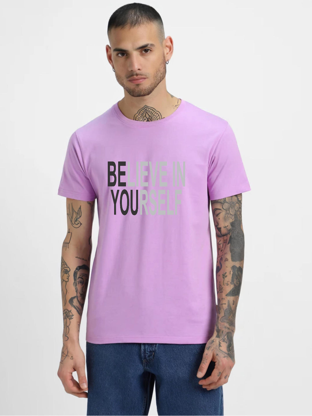 HESHA BELIEVE IN YOURSELF MENS REGULAR PRINTED TSHIRT