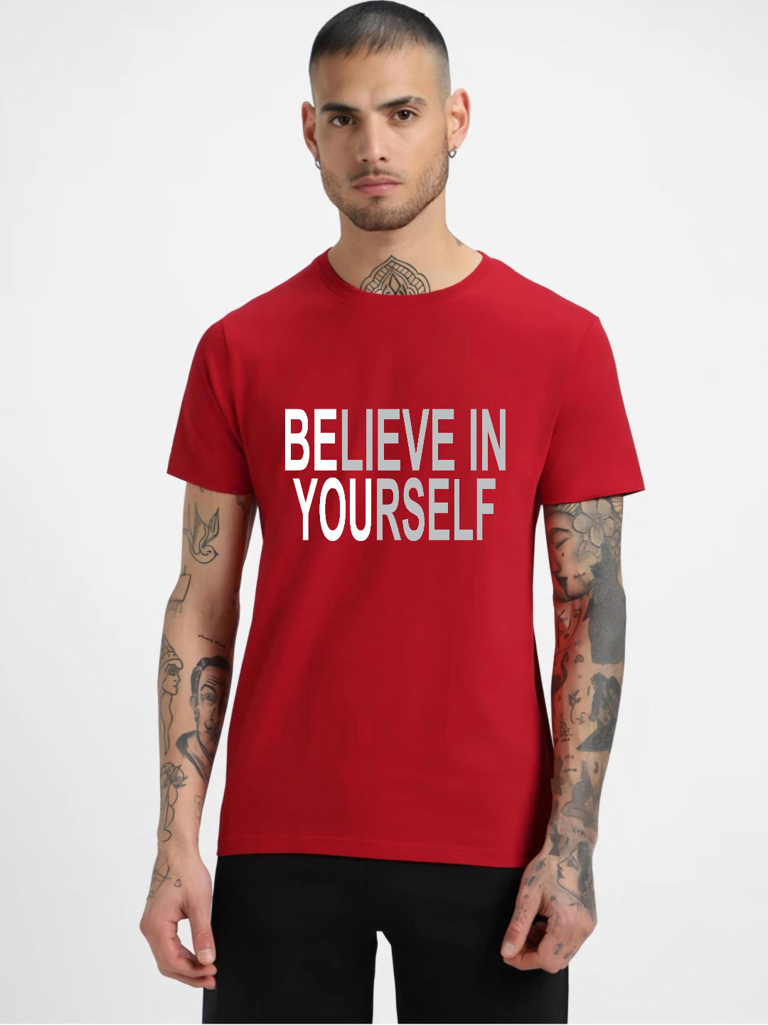 HESHA BELIEVE IN YOURSELF MENS REGULAR PRINTED TSHIRT