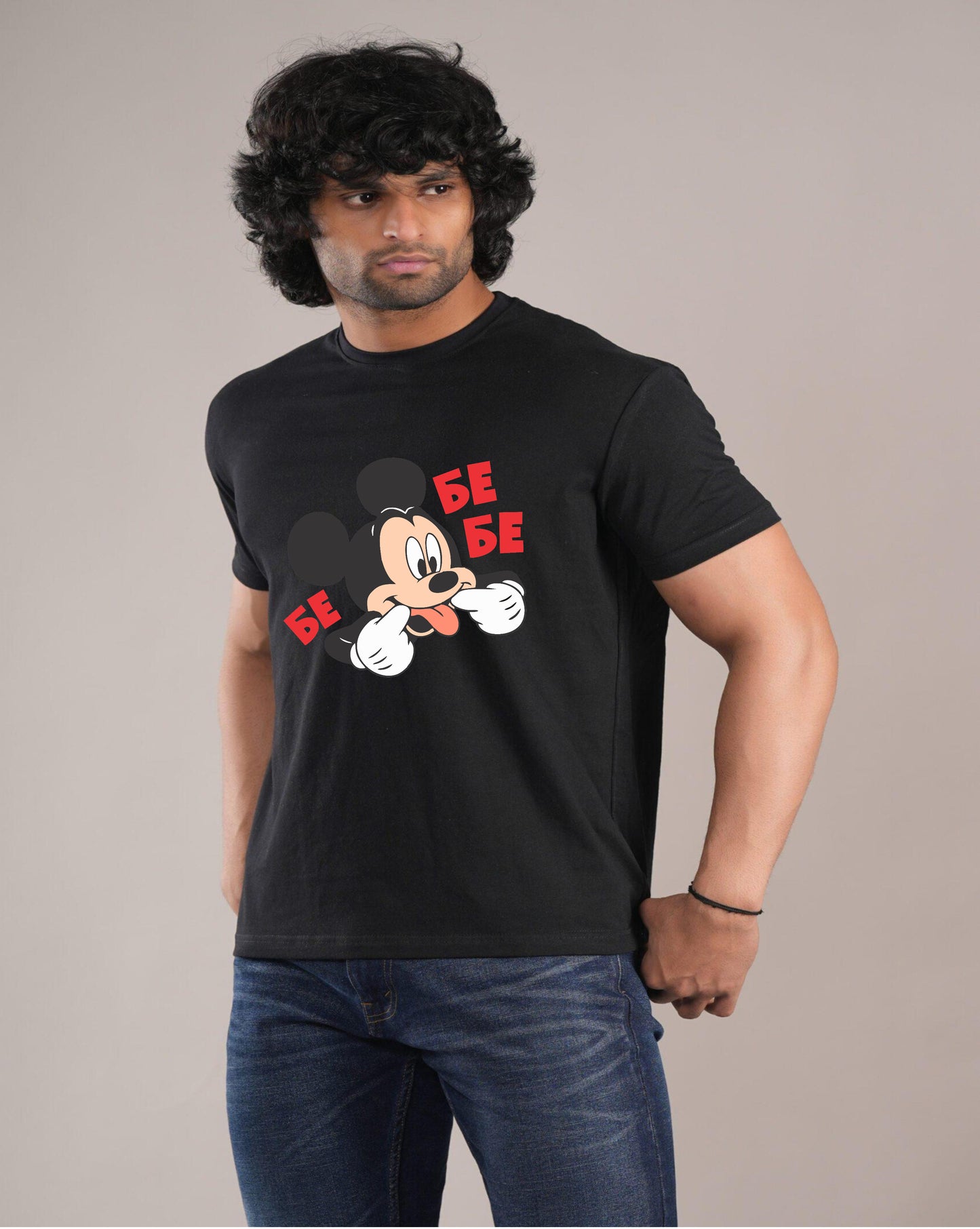 HESHA FUNNY MICKEY MENS REGULAR PRINTED TSHIRT