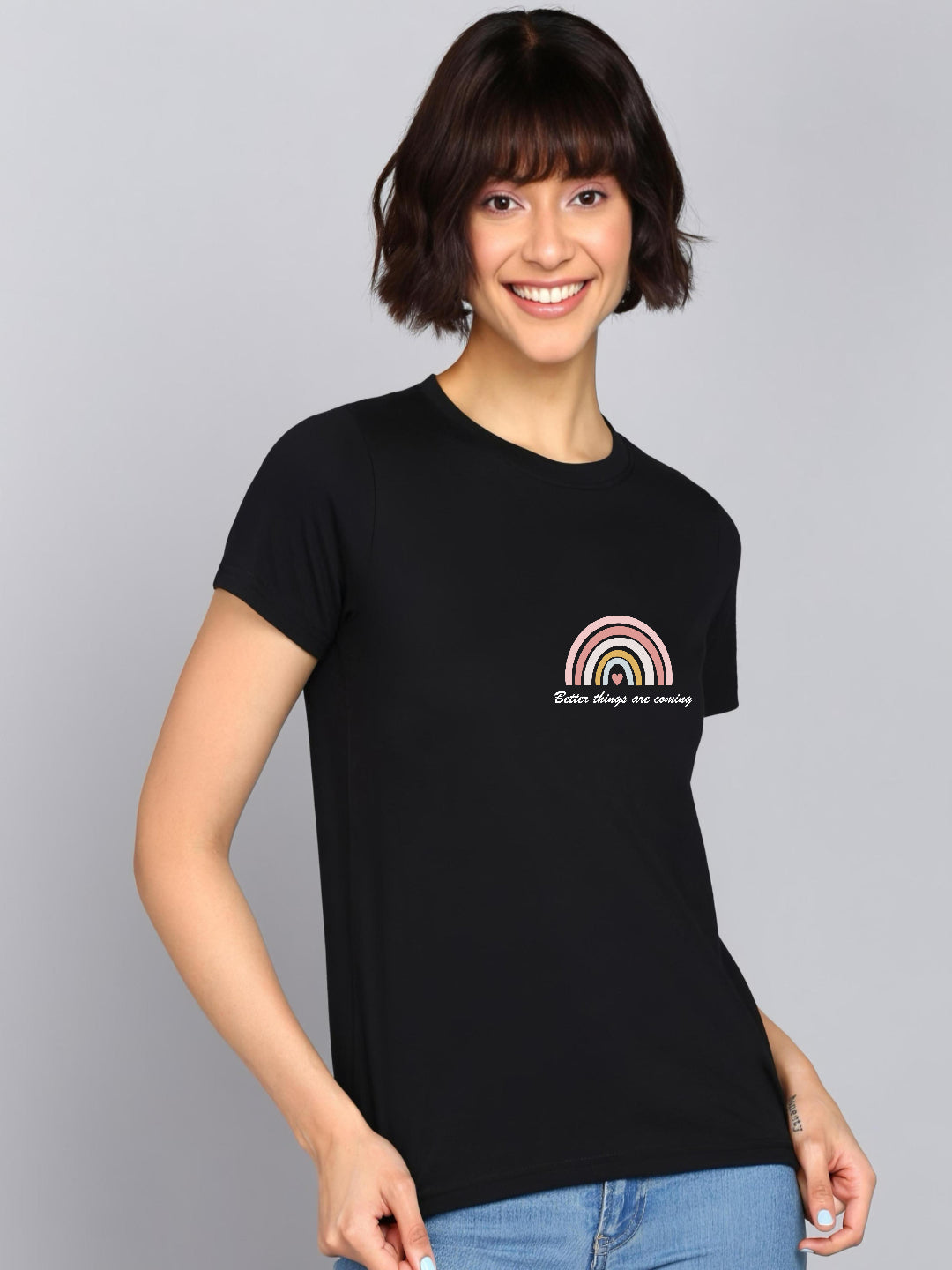 HESHA BETTER THINGS ARE COMING REGULAR PRINTED TSHIRT