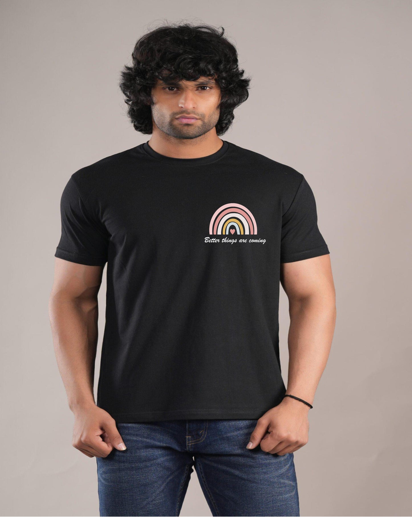 HESHA BETTER THINGS ARE COMMING MENS REGULAR PRINTED TSHIRT
