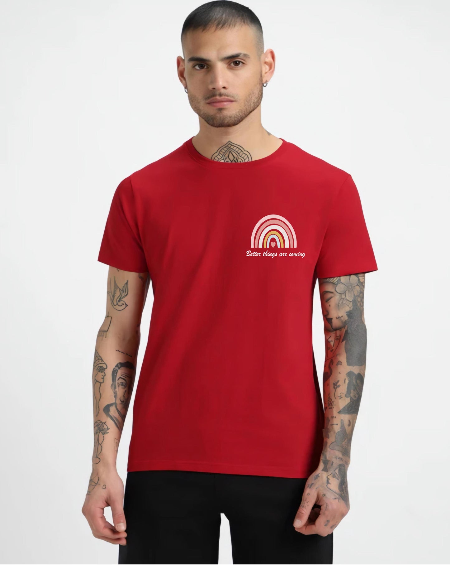 HESHA BETTER THINGS ARE COMMING MENS REGULAR PRINTED TSHIRT