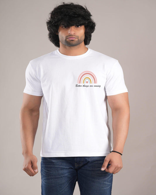 HESHA BETTER THINGS ARE COMMING MENS REGULAR PRINTED TSHIRT