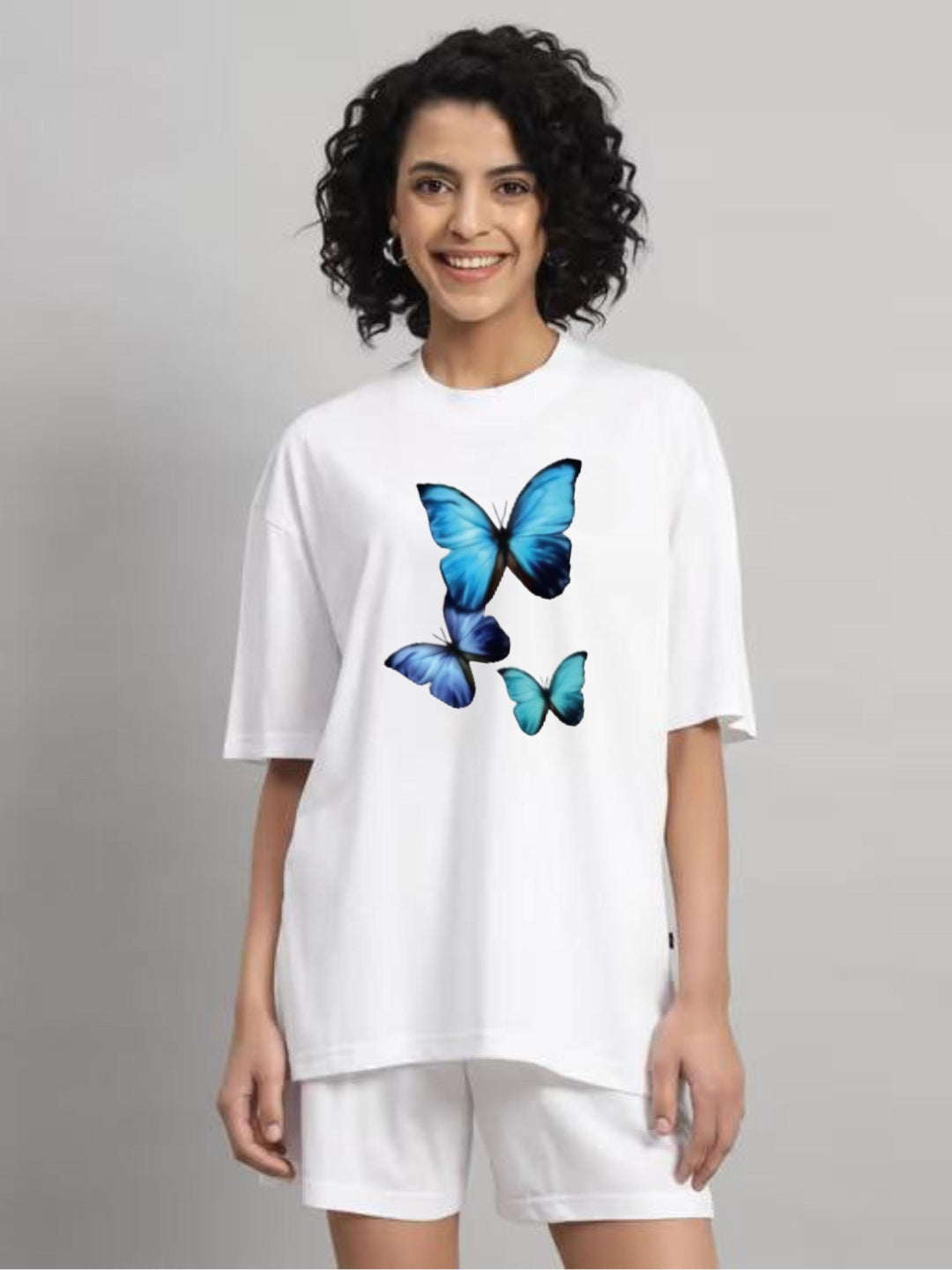 HESHA BIG BUTTERFLY WOMEN OVERSIZE PRINTED TSHIRT