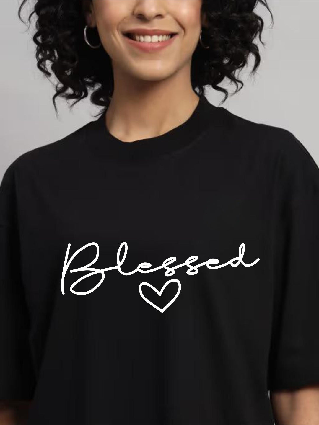HESHA BLESSED WOMEN OVERSIZE PRINTED TSHIRT