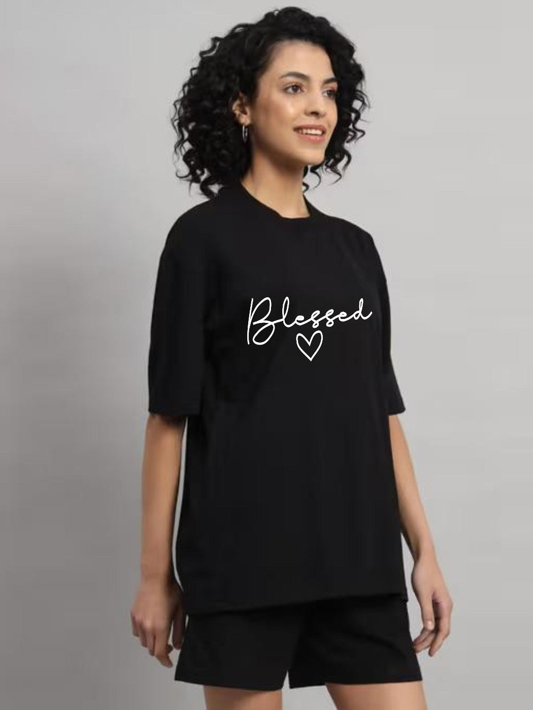 HESHA BLESSED WOMEN OVERSIZE PRINTED TSHIRT