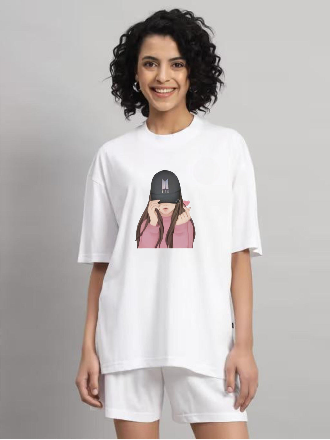 HESHA BTS GIRL WOMEN OVERSIZE PRINTED TSHIRT