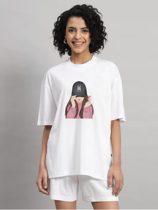 HESHA BTS GIRL WOMEN OVERSIZE PRINTED TSHIRT