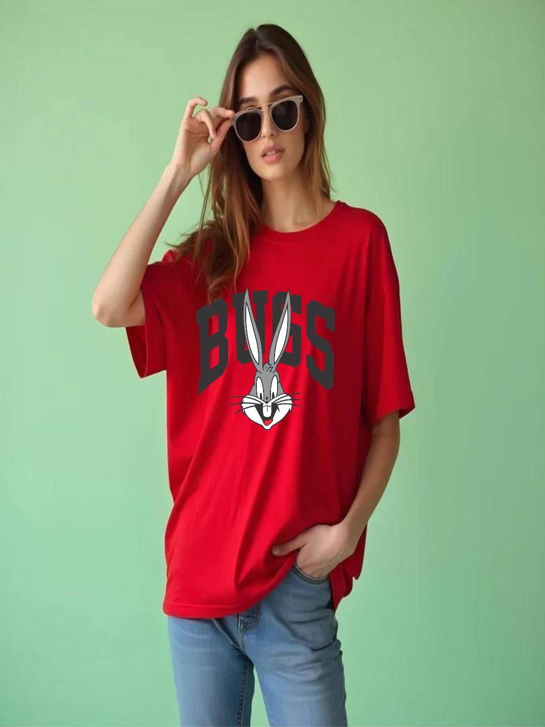 HESHA BUGS WOMEN OVERSIZE PRINTED TSHIRT
