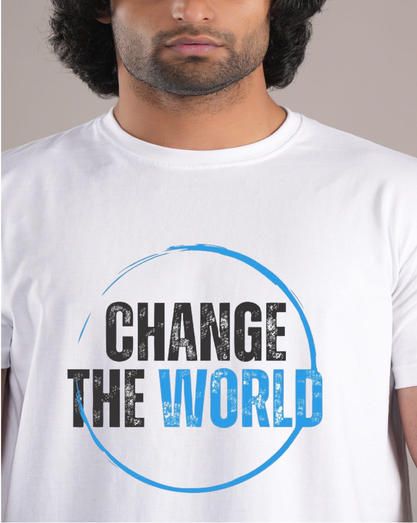 HESHA CHANGE THE WORLD MENS REGULAR PRINTED TSHIRT