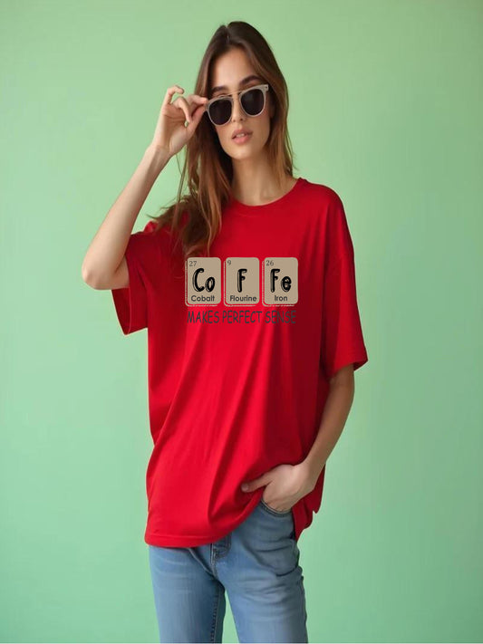 HESHA COFFE WOMEN OVERSIZE PRINTED TSHIRT