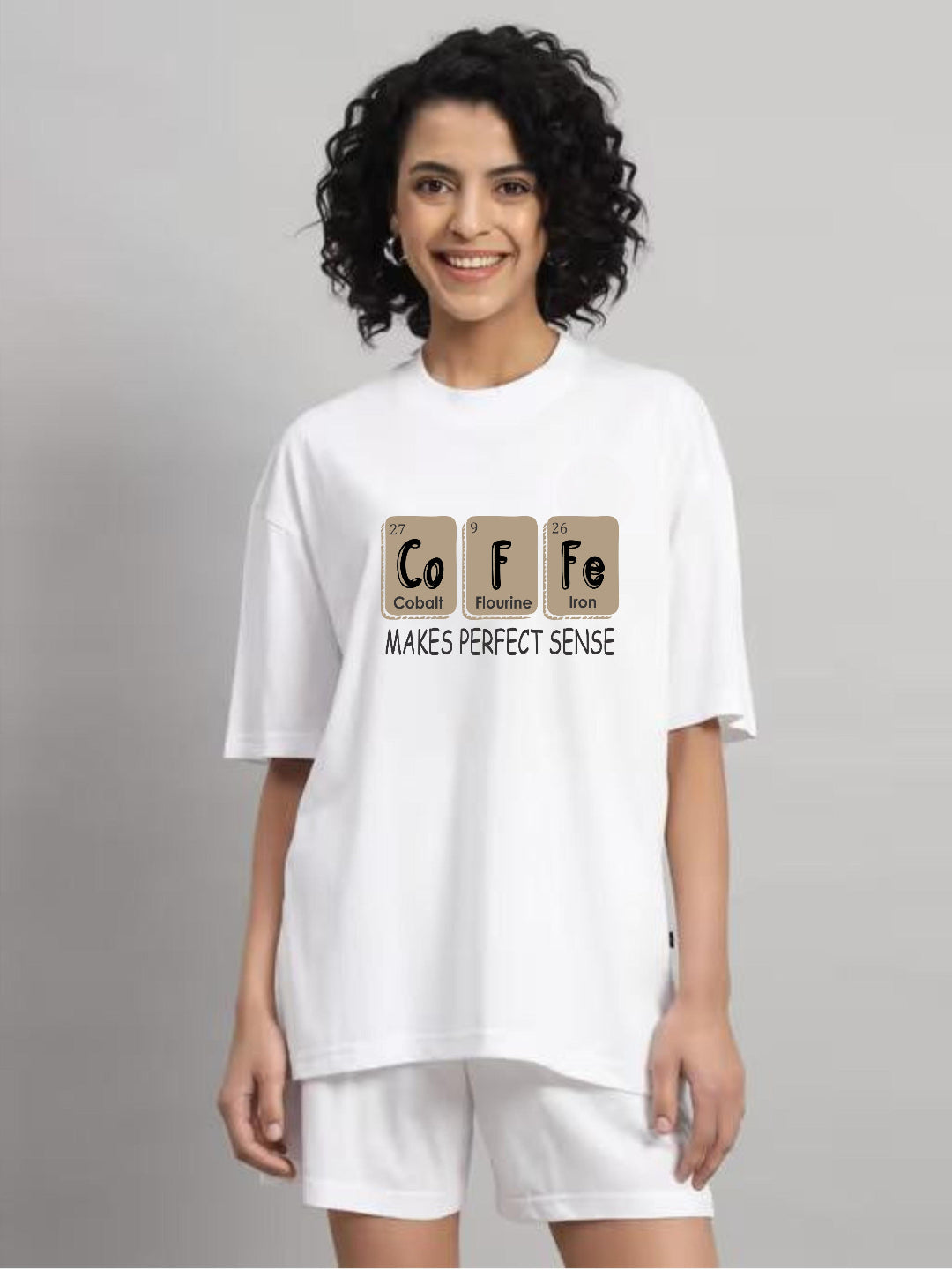 HESHA COFFE WOMEN OVERSIZE PRINTED TSHIRT