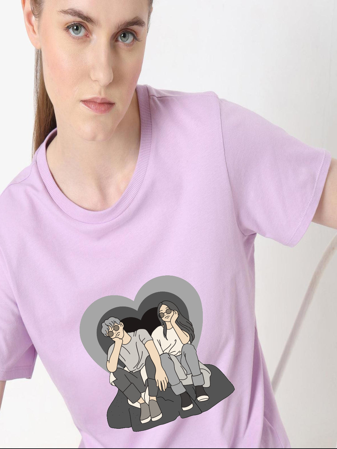 HESHA COUPPLE WOMEN REGULAR PRINTED TSHIRT